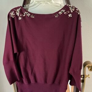 EUC Milly Boat Neck Embellished Sweater